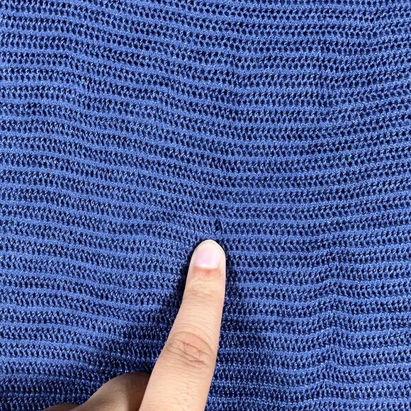 Express Womens Sweater Purple Crew Neck Open Weave Knit Dolman Sleeve Sheer M - Picture 12 of 13